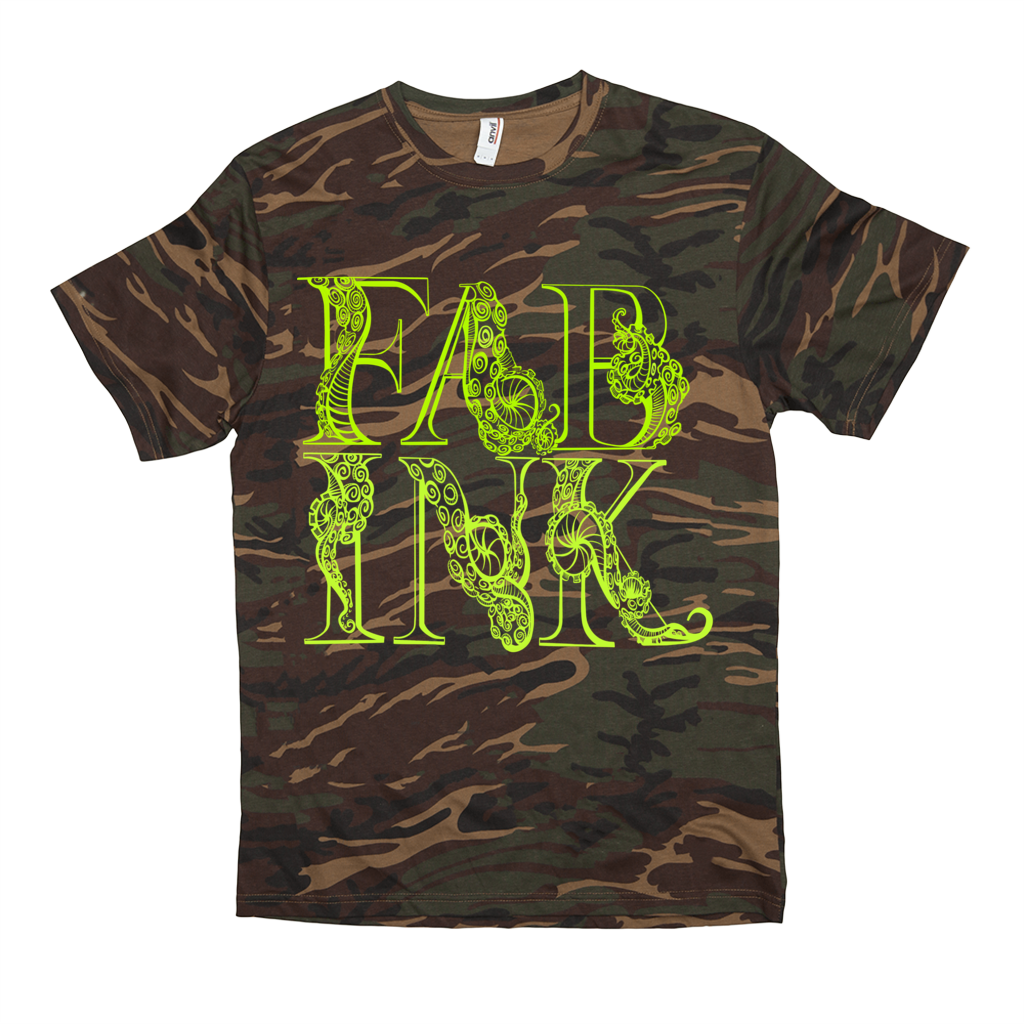 'FAB INK LOGO' Greeneon / Camo T-Shirt